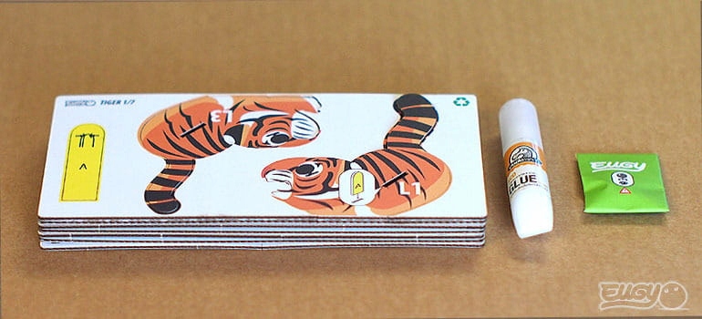 Tygrys Eugy. Eko Układanka Puzzle 3D Liczba elementów 34