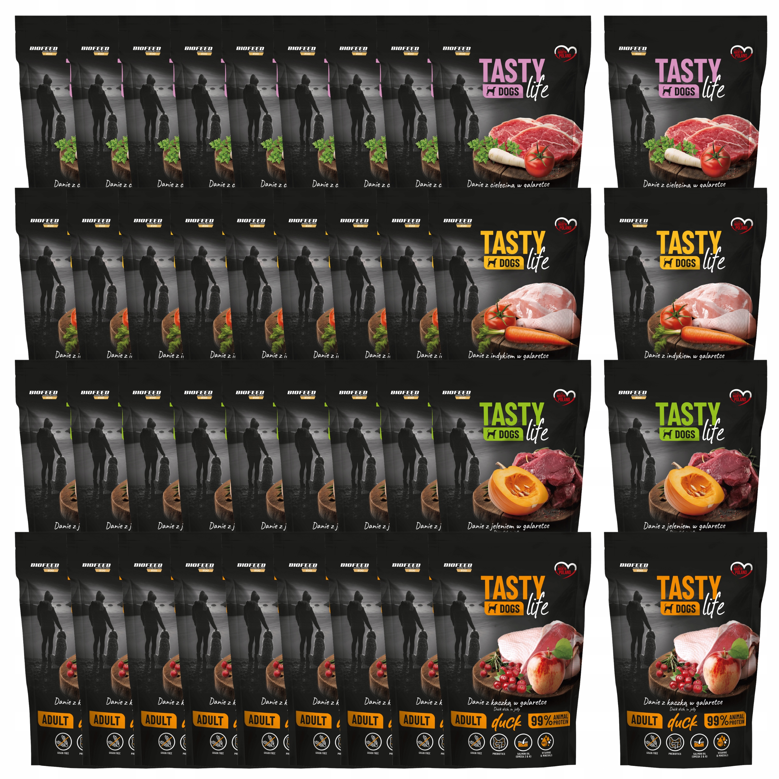 Levně Euphoria Tasty Life krmivo pro psy jídlo želé mix chutí 40 x 150 g