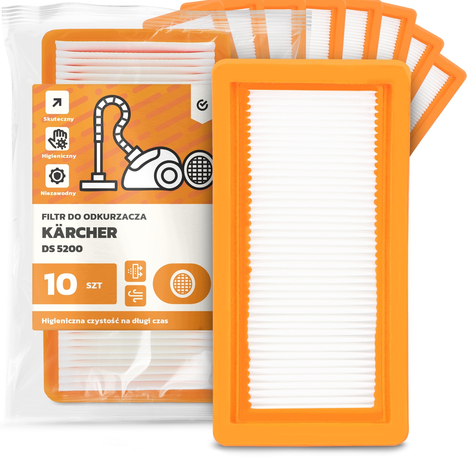 10x Filtr Do Vysavače Kärcher Ds 5200 Vzduchu Omyvatelný Filtr