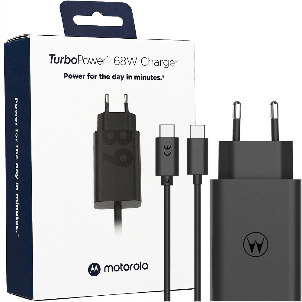Síťová nabíječka, 68 W, Motorola TurboPower pro Pd kabel Usb-c 1 metr GaN
