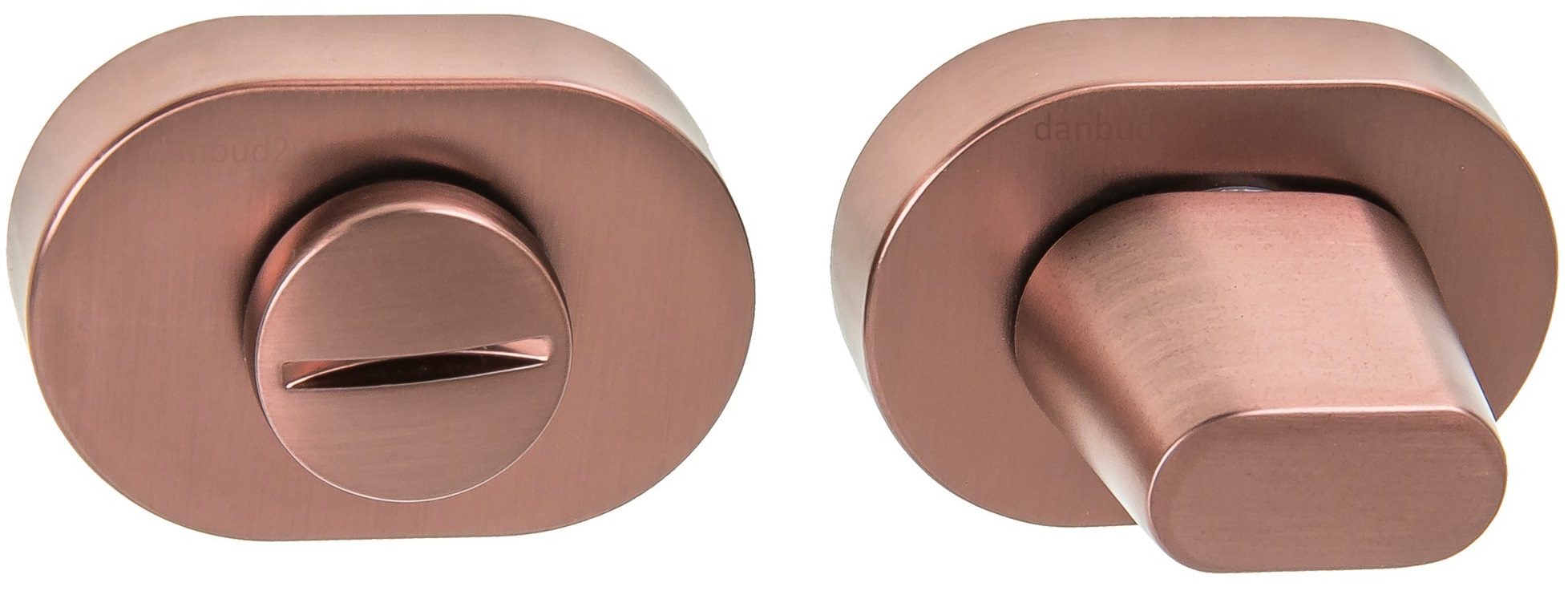 Vds Rozeta R75 měď saténová ovál s Wc zámkem