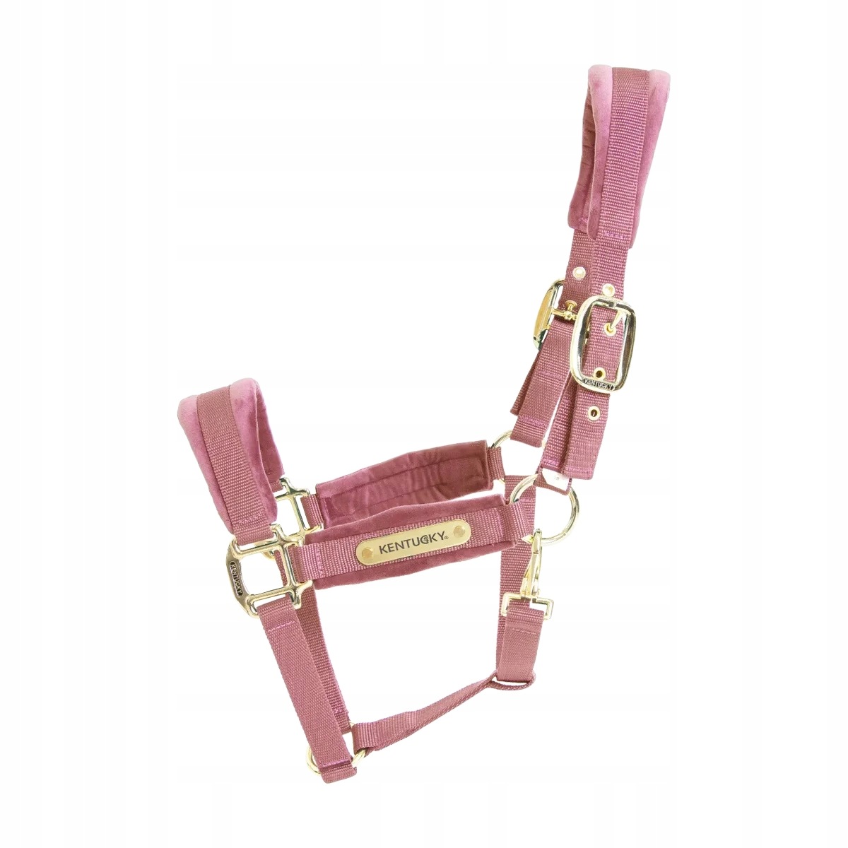 Uzda pro koně Kentucky Velvet měkký velurový elegantní růžový Pony
