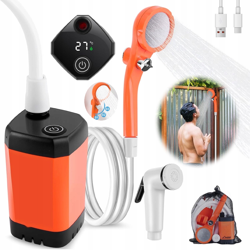 Bezdrátová Turistická Sprcha S Baterií 6000MAH Kempingová Pumpa