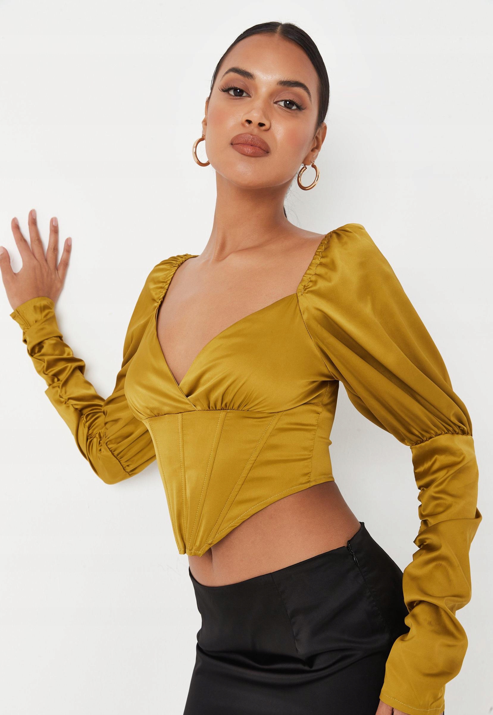 NO515 TOP GORSETOWY SATYNOWY MISSGUIDED 34 Marka Missguided