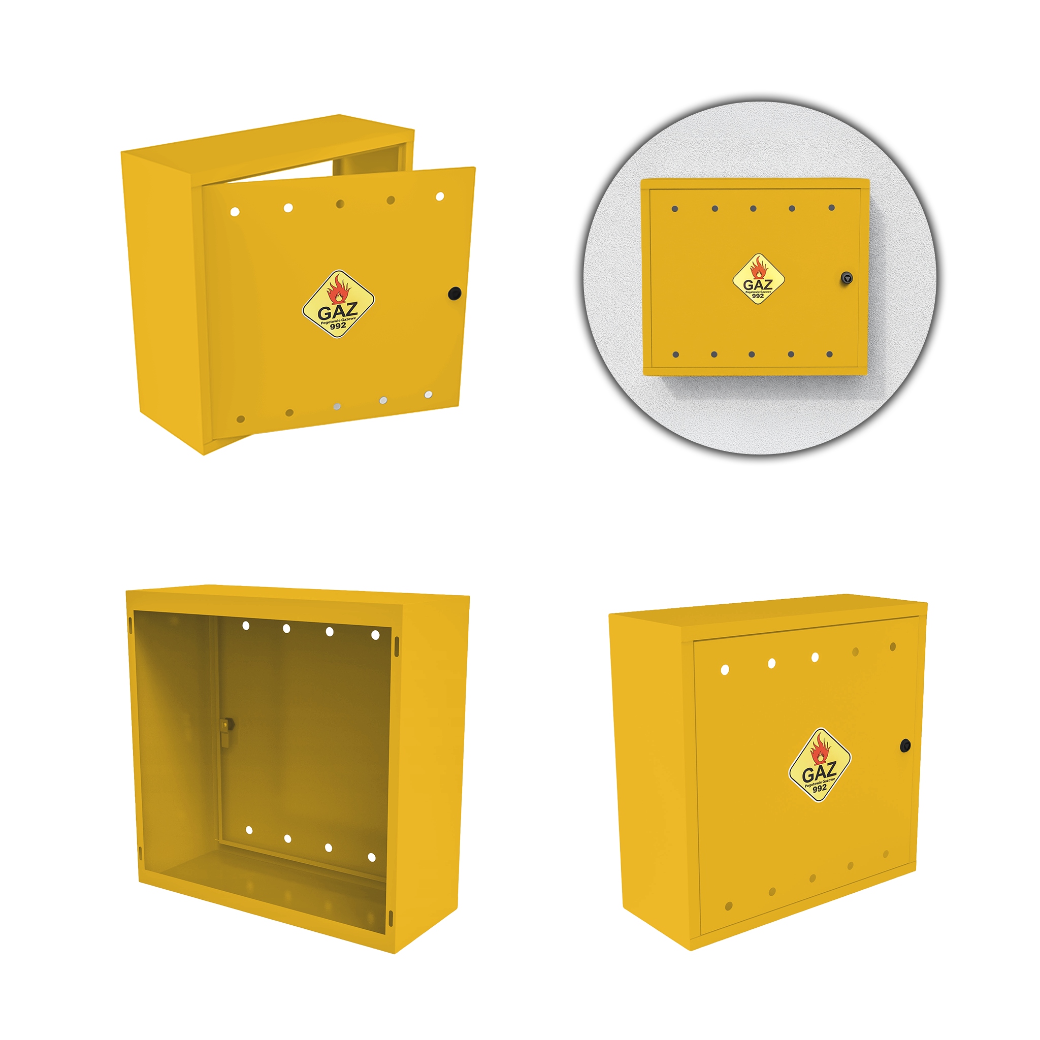 Plynová Skříňka 60x60x25 Žlutá Skříňka Na Plynový Ventil Ocelová