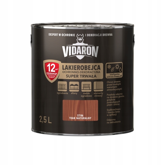 Lakierobejca Ochronno-Dekoracyjna Trwała Teak Naturalny 2,5L