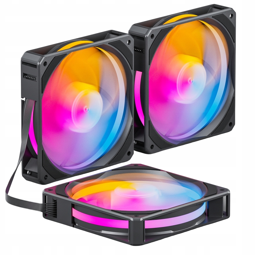 Zestaw 3 wentylatorów 120mm Daisy chain UpHere U2C-3 Argb Pc