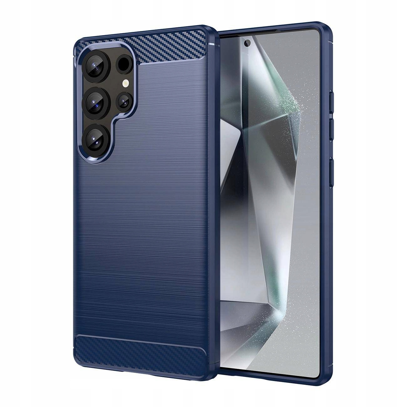 Etui Silikonowe Carbon Case Do Samsung Galaxy S25 Ultra Niebieskie