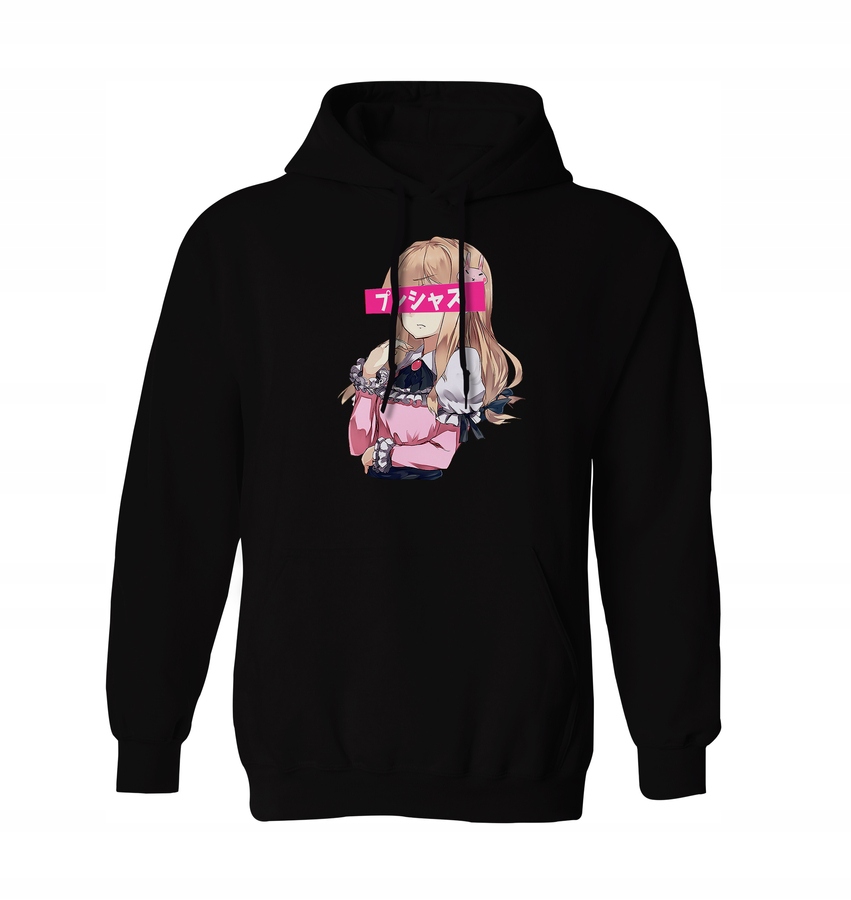 

Bluza z kapturem Anime Waifu japoński napis L