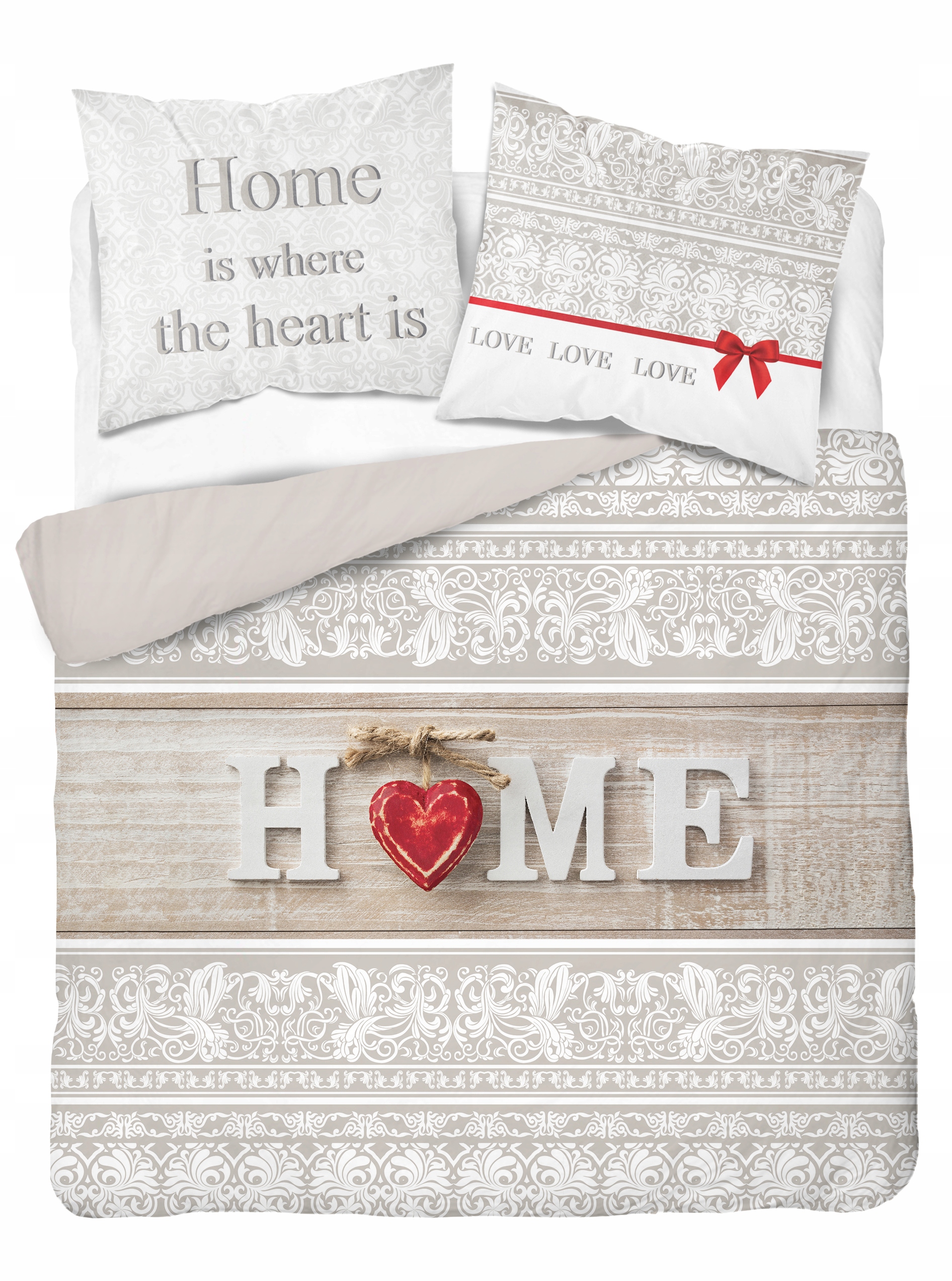 Posteľná Bielizeň Shabby Chic Srdce Posteľná Bielizeň Home Is Where The Heart Is 220x200
