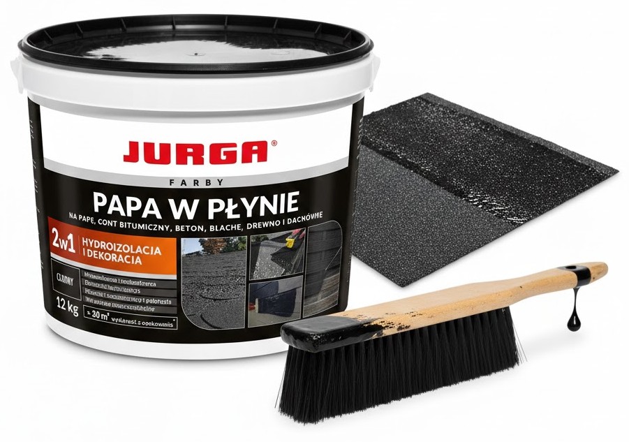 Papa w płynie uniwersalna Czarna Folia na Dach ogrodzenie wodoodporna 12kg