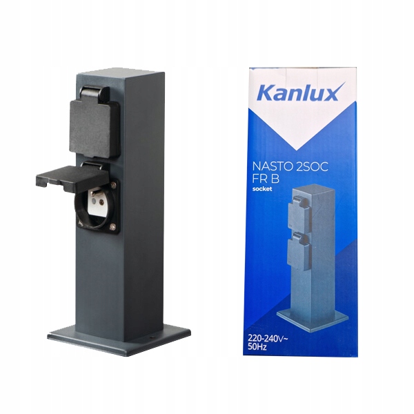 Kanlux Słupek ogrodowy z gniazdami 230V Nasto 2SOC Fr B