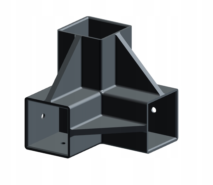 Łącznik narożny do kantówek 40x40mm czarny