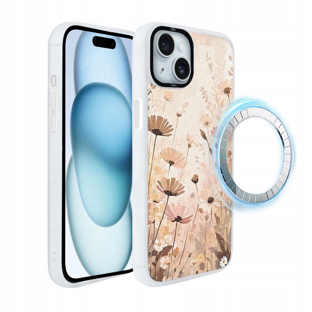 Pouzdro pro iPhone 15 Plus Ibizu DropGuard Matt s MagSafe, Květinová louka