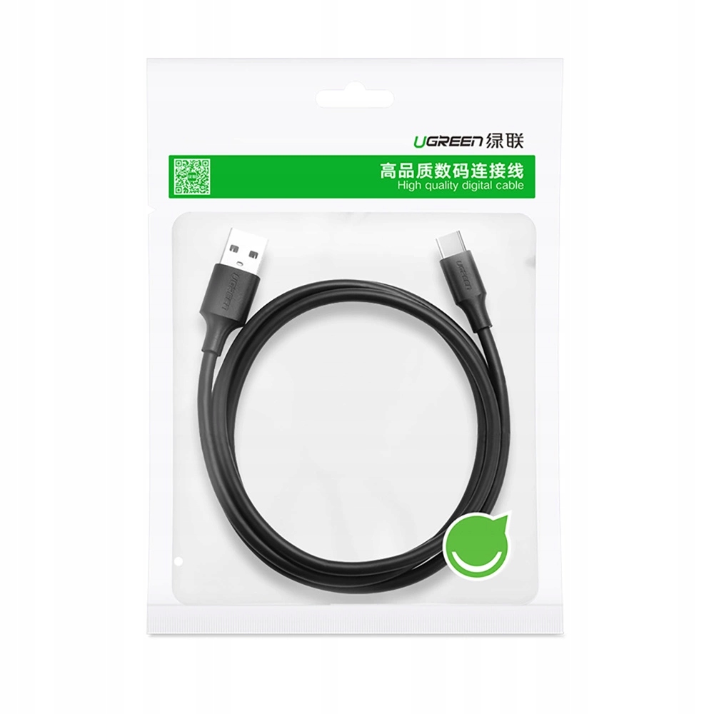 Ugreen kabel przewód USB - USB Typ C Quick Charge 3.0 3A 0,25m czarny (US28 Długość przewodu 0.25 m