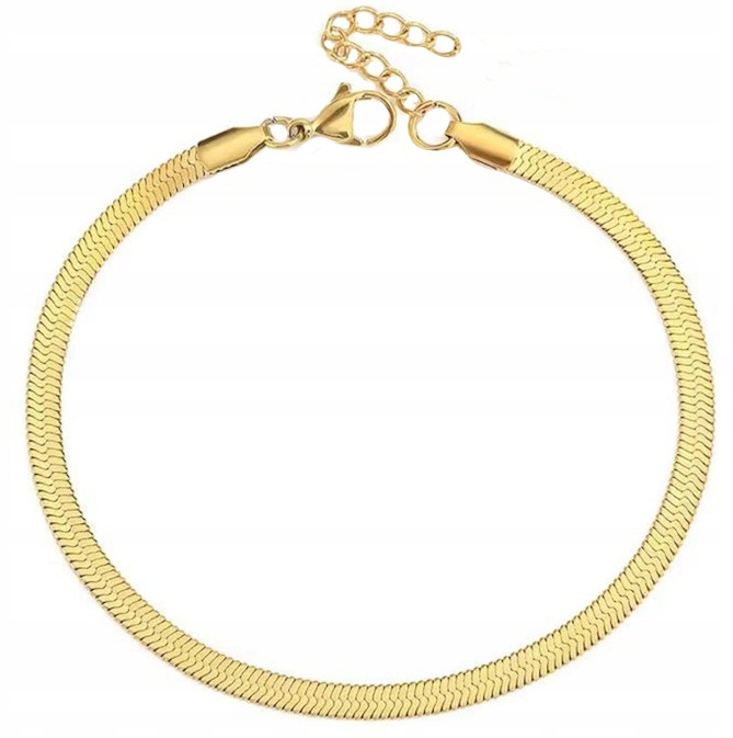 

Bransoletka Złota Na Nogę Żmijka 24 plus 3 cm Stal
