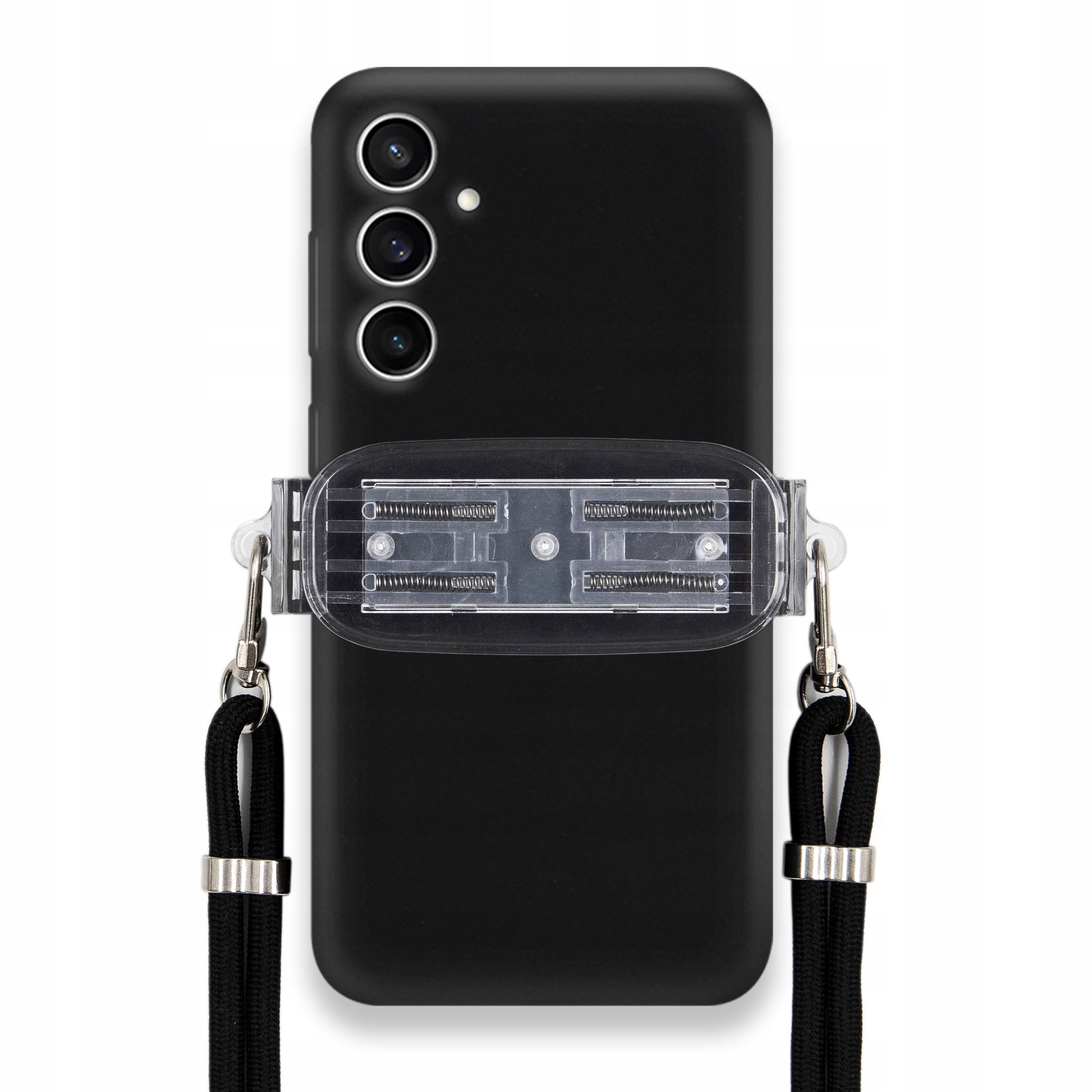 Pouzdro Pro Samsung S23 Fe Smooth Černé Pouzdro Univerzální Držák Černý Provázek