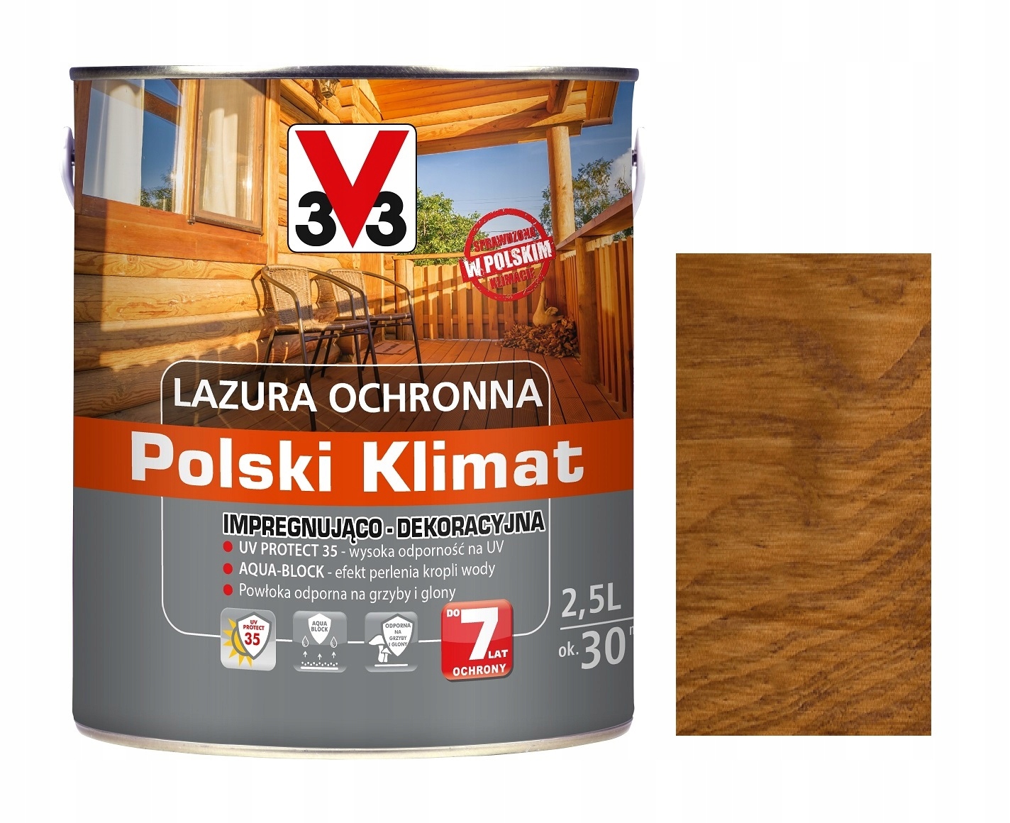 Lazura V33 Polski Klimat 7LAT Dąb Jasny 2.5L