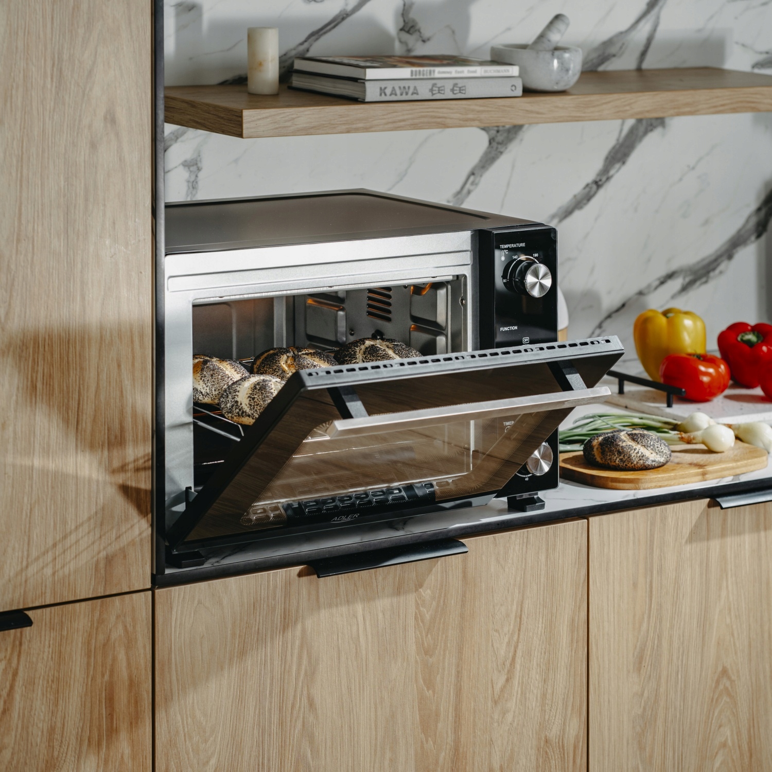 Piekarnik Elektryczny Adler AD 6025 35L Konwekcja Rożen Czarny
