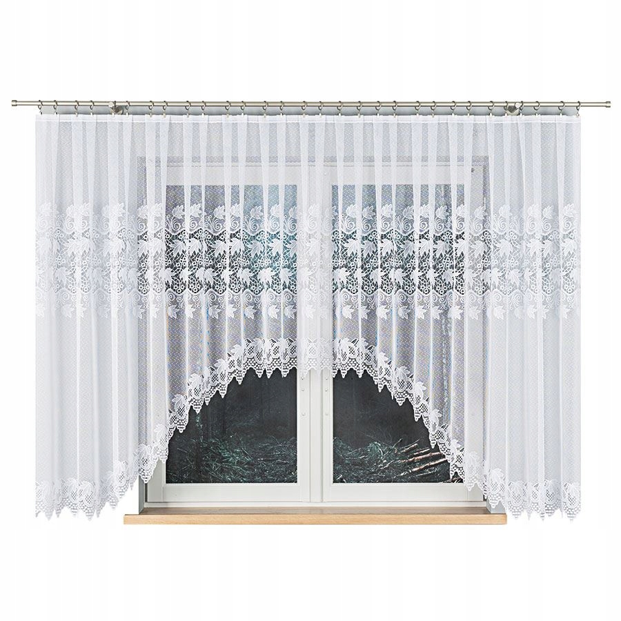 Záclona 530x160 Alžběta bílá žakárová hotová