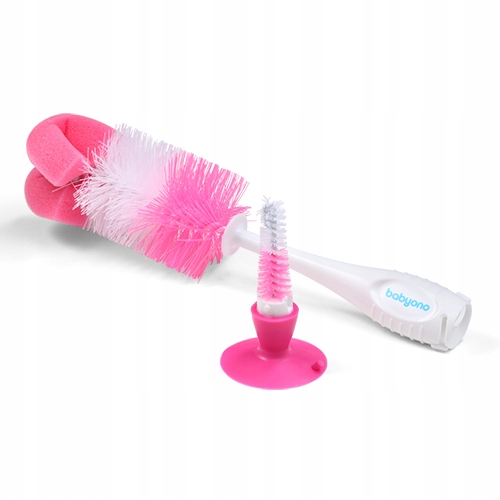 BABYONO SZCZOTKA DO BUTELEK SMOCZKÓW Z PRZYSSAWKĄ I MINI SZCZOTECZKĄ 728/03 Marka Babyono