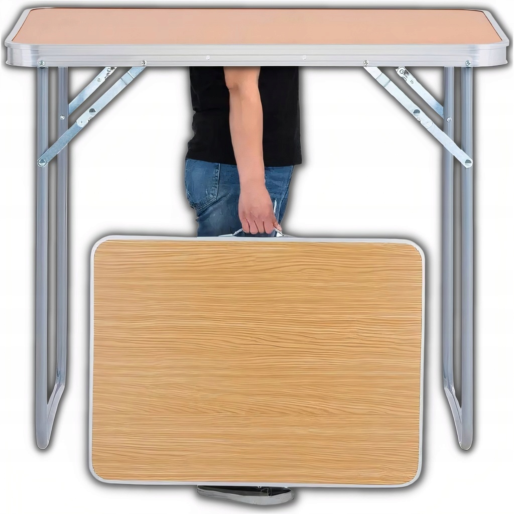 STOLIK SKŁADANY OGRODOWY TURYSTYCZNY BRĄZOWY NA BIWAK DO GRILLA KEMPING Stan opakowania oryginalne