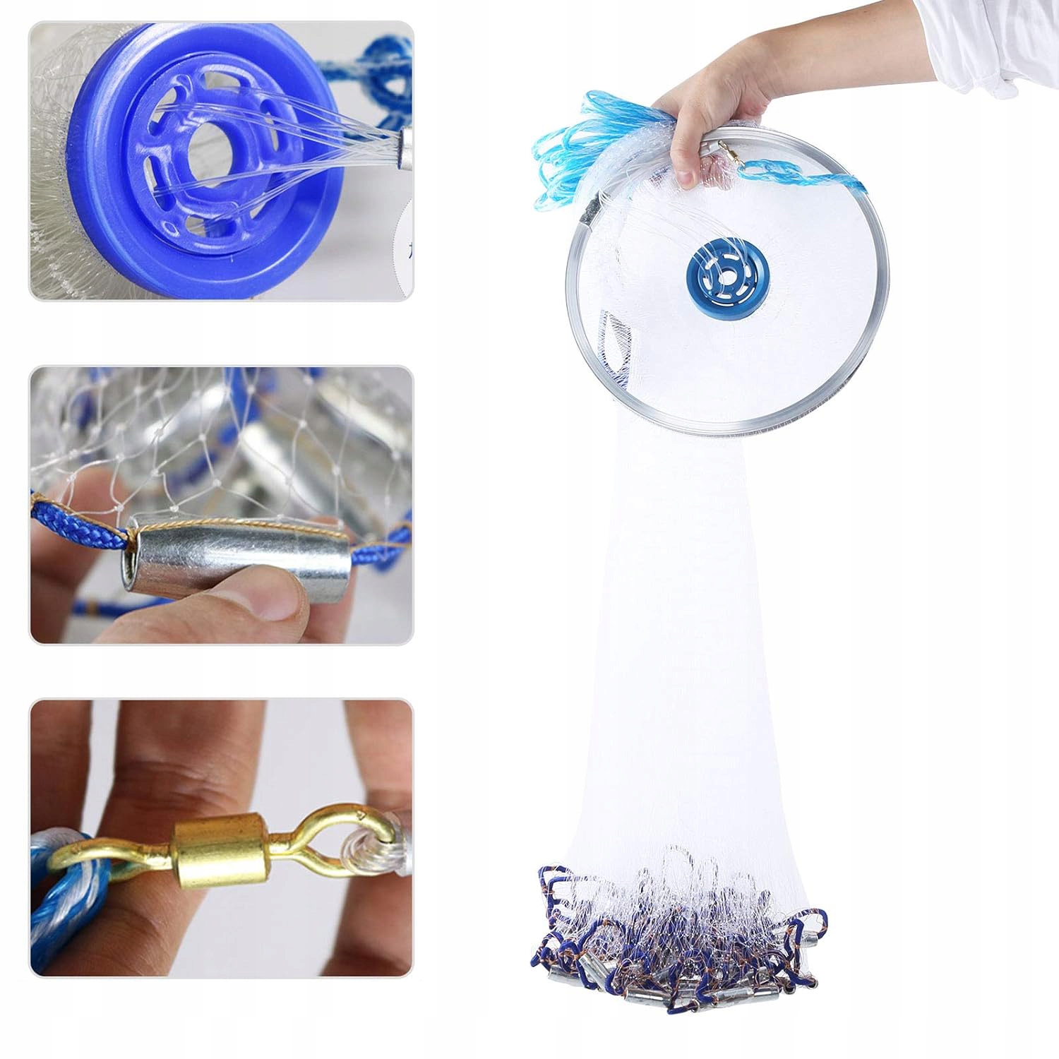 SIEĆ RYBACKA SIEĆ RYBACKA DO RZUCANIA SŁUŻY DO POŁOWU RYB I KREWETEK Marka bez marki