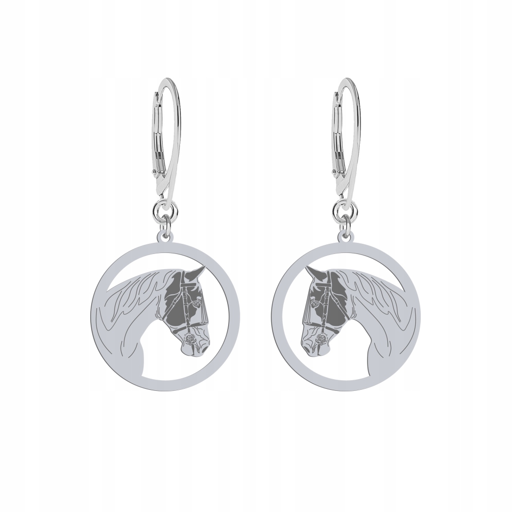 Stříbrné Náušnice s American Paint Horse 925 Dárek Šperky Gravírování Bonus