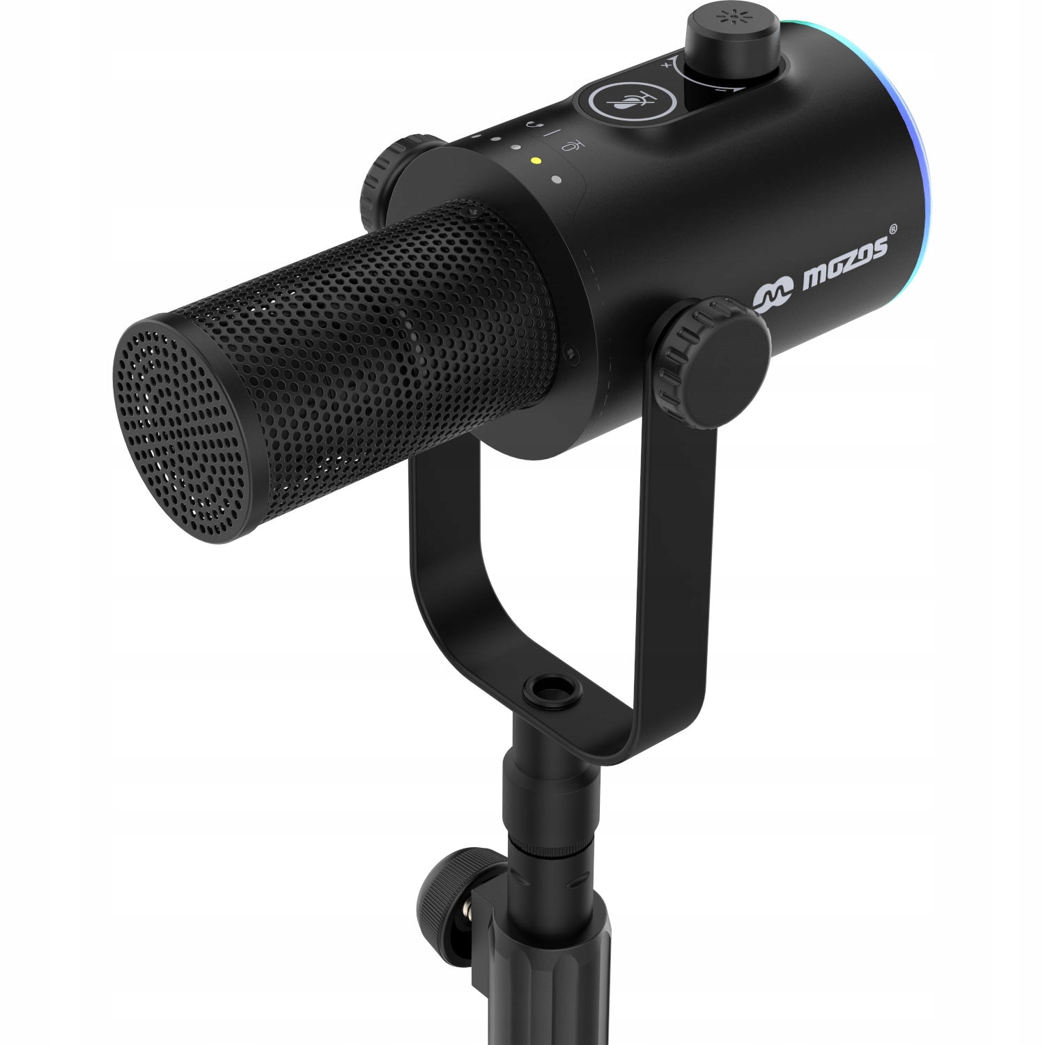 Mikrofon Pro Počítač Usb-c Xlr Led Rgb Stolní Stativ Mozos Gm-one-bk
