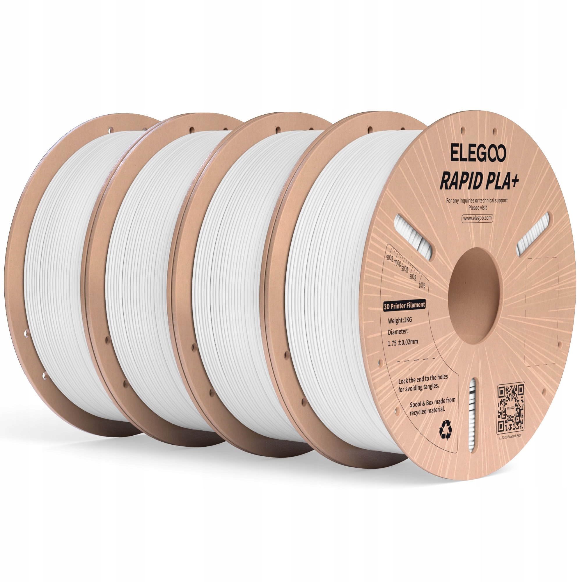 Filament Elegoo Pla 1.75mm 4kg biely vysoká pevnosť bez zápachu