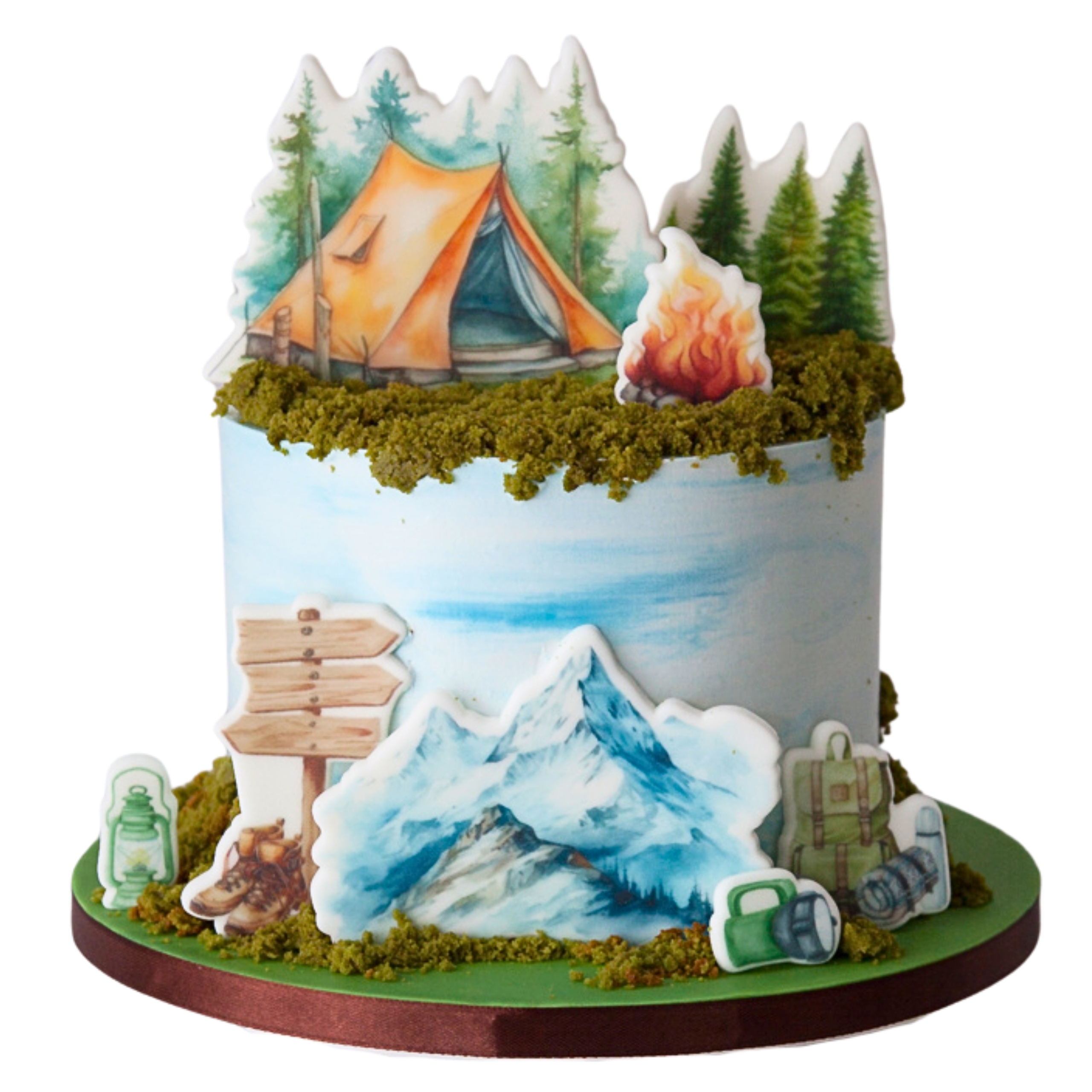 Levně Dekorace na dort Set Hory Výlet 2D 8 dílů figurky na dort