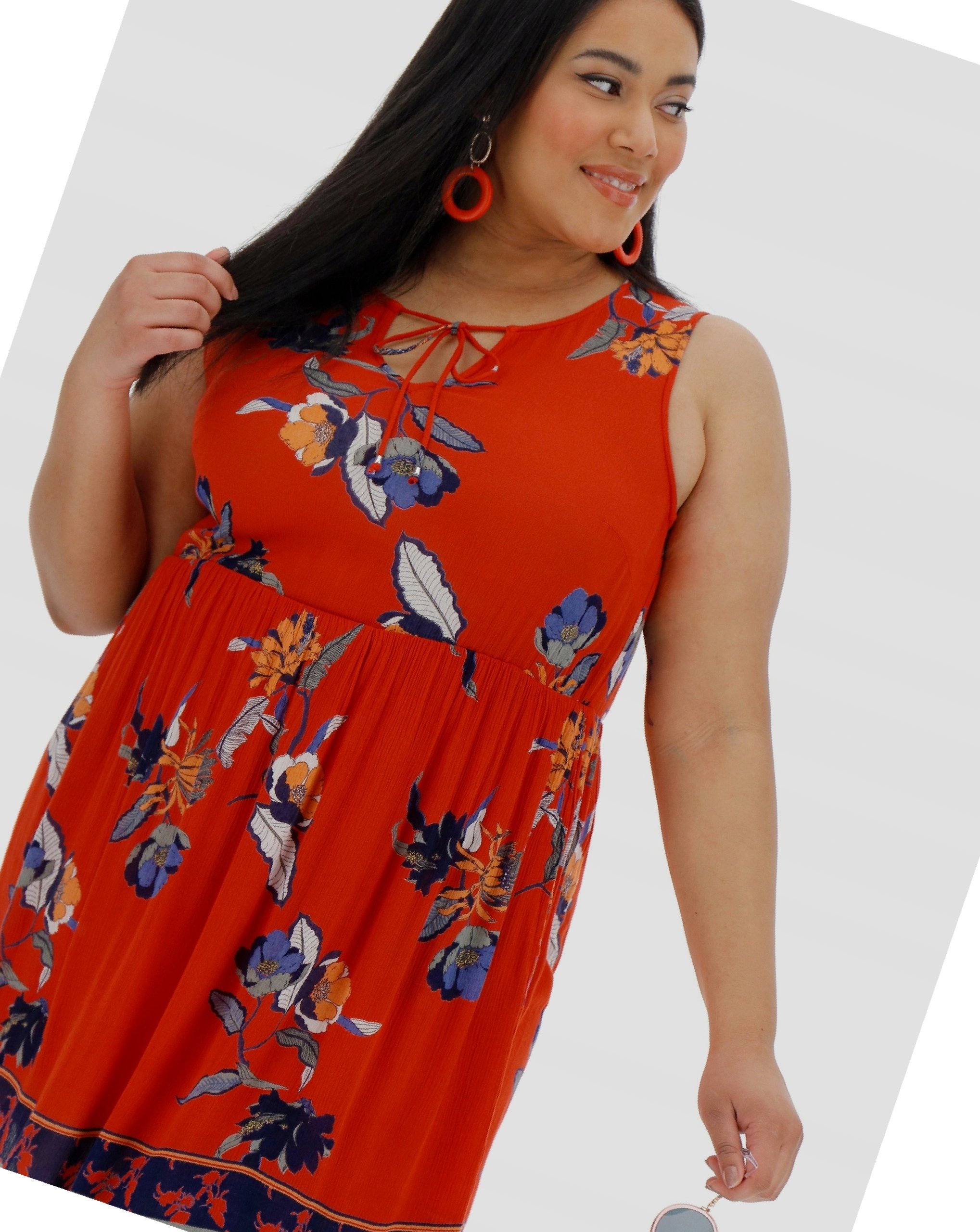 Šaty Za koleno z viskózy Casual s květinami 6xl 52