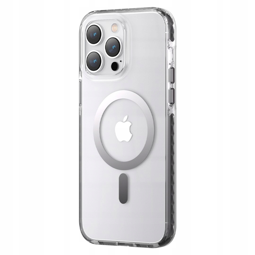 Magnetyczne etui iPhone 14 Plus MagSafe Pqy Ice Crystal Series szare