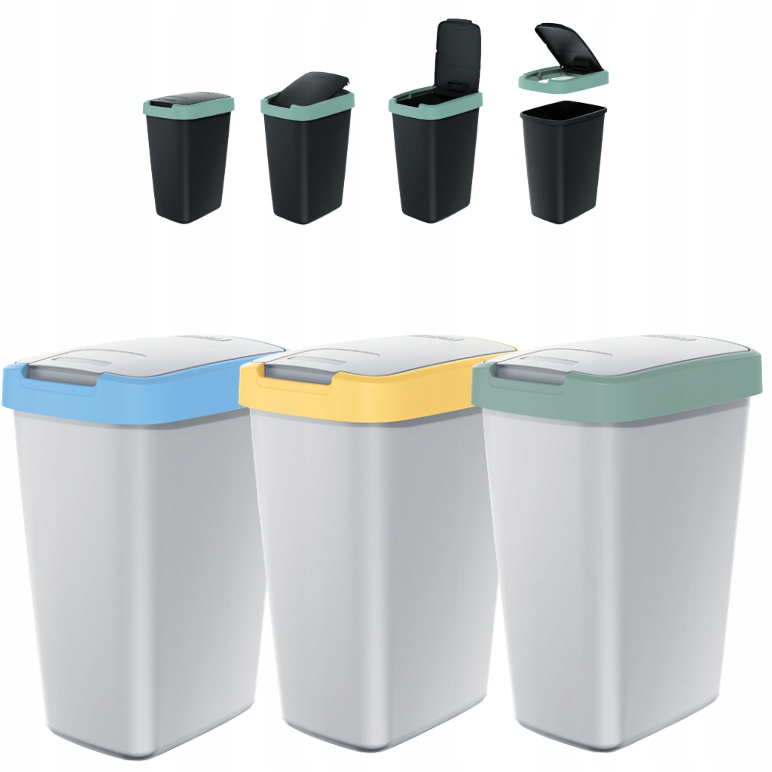 Levně 3 Odpadkový koš 12 l Compacta Sada na třídění