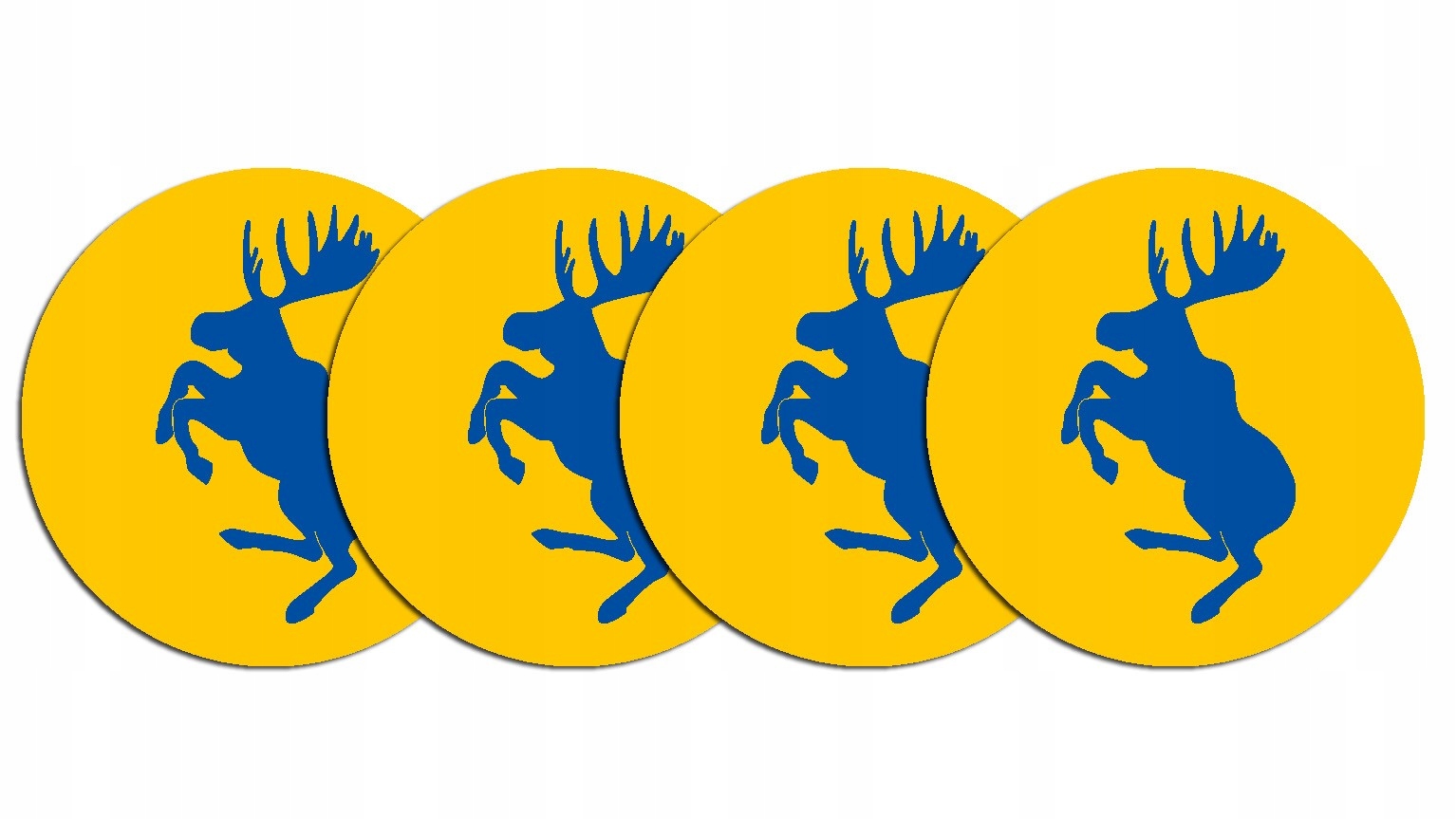 Wycinane naklejki Łoś na dekielki felg kołpaki do Volvo żółto niebieskie