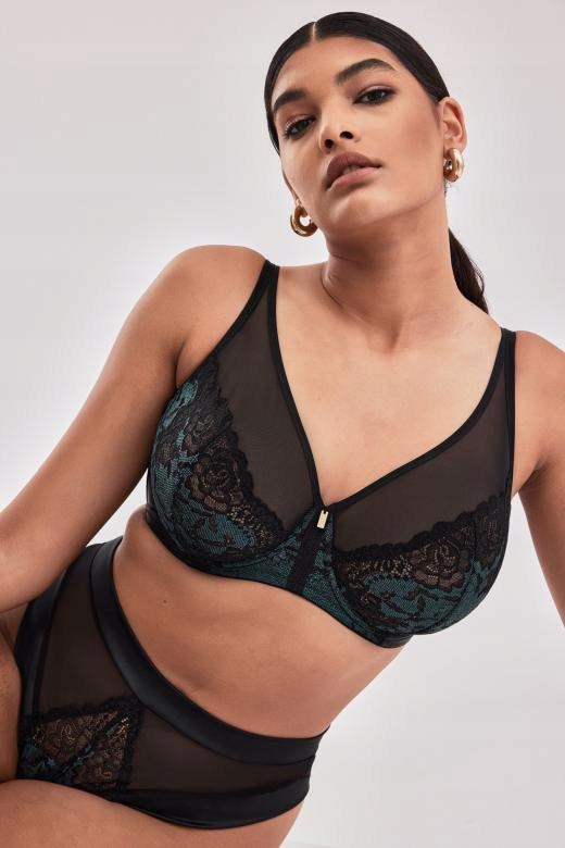 Alles Moon M Bralette Podprsenka Smaragdová Černá 70C