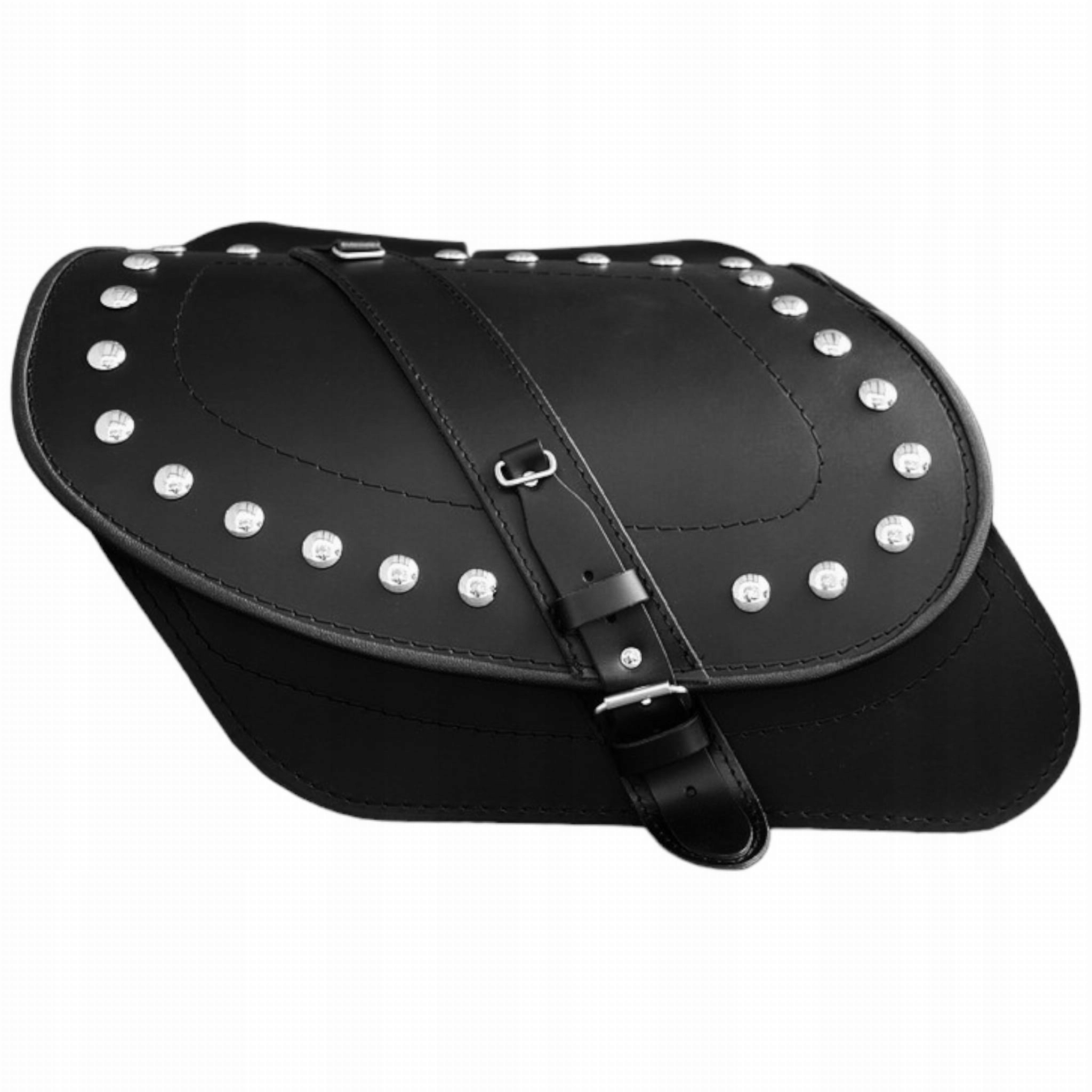 Kožené bočné motocyklové tašky čierne 13L s cvočkami