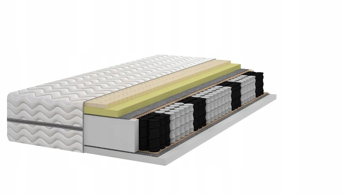 Materac Pocket 7 stref Lateks Visco 70x180 H2 H3