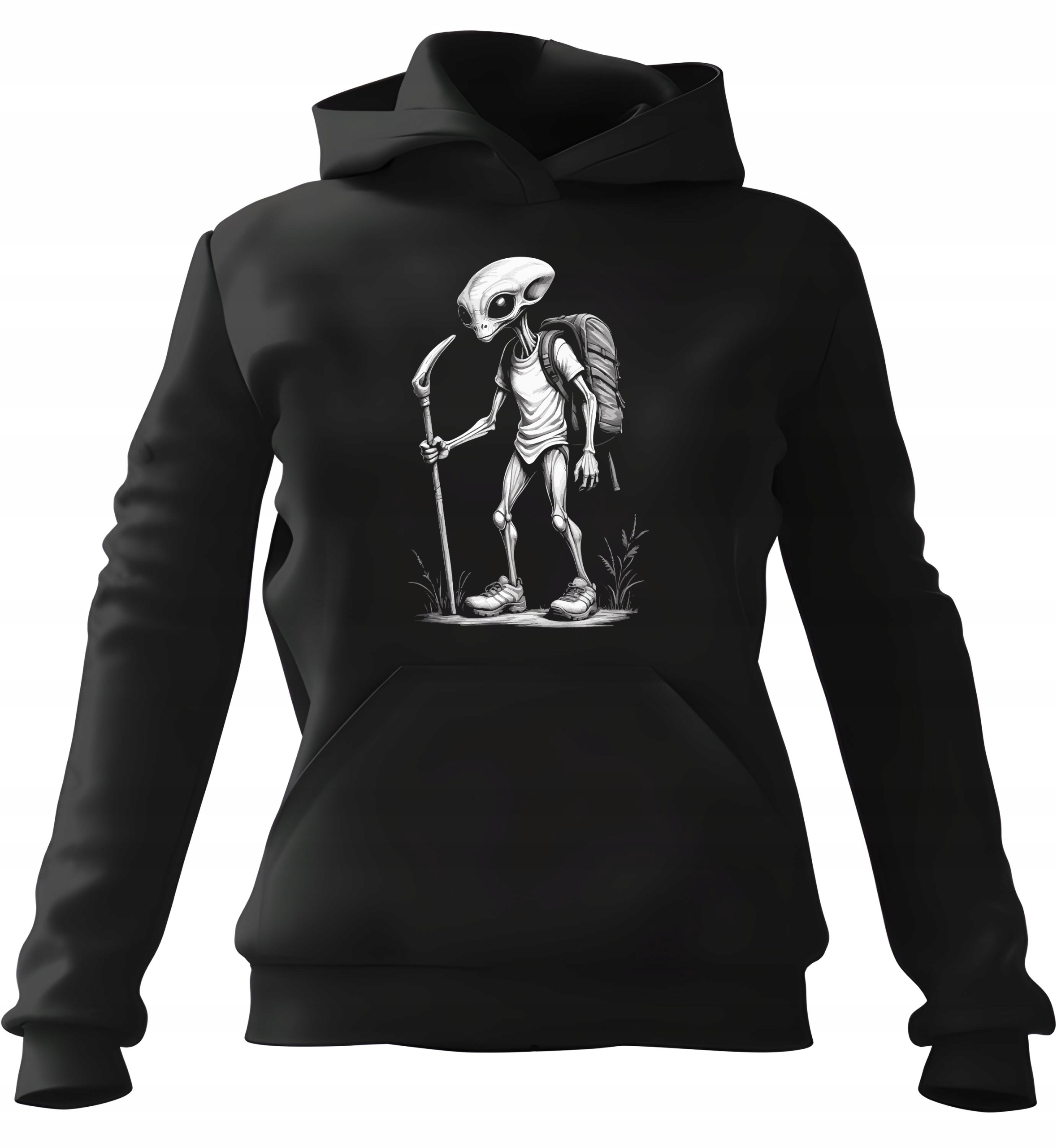pánská mikina s kapucí Mimozemšťan Na Stezce Černá 2XL Pro něj Chlapa Manžela C