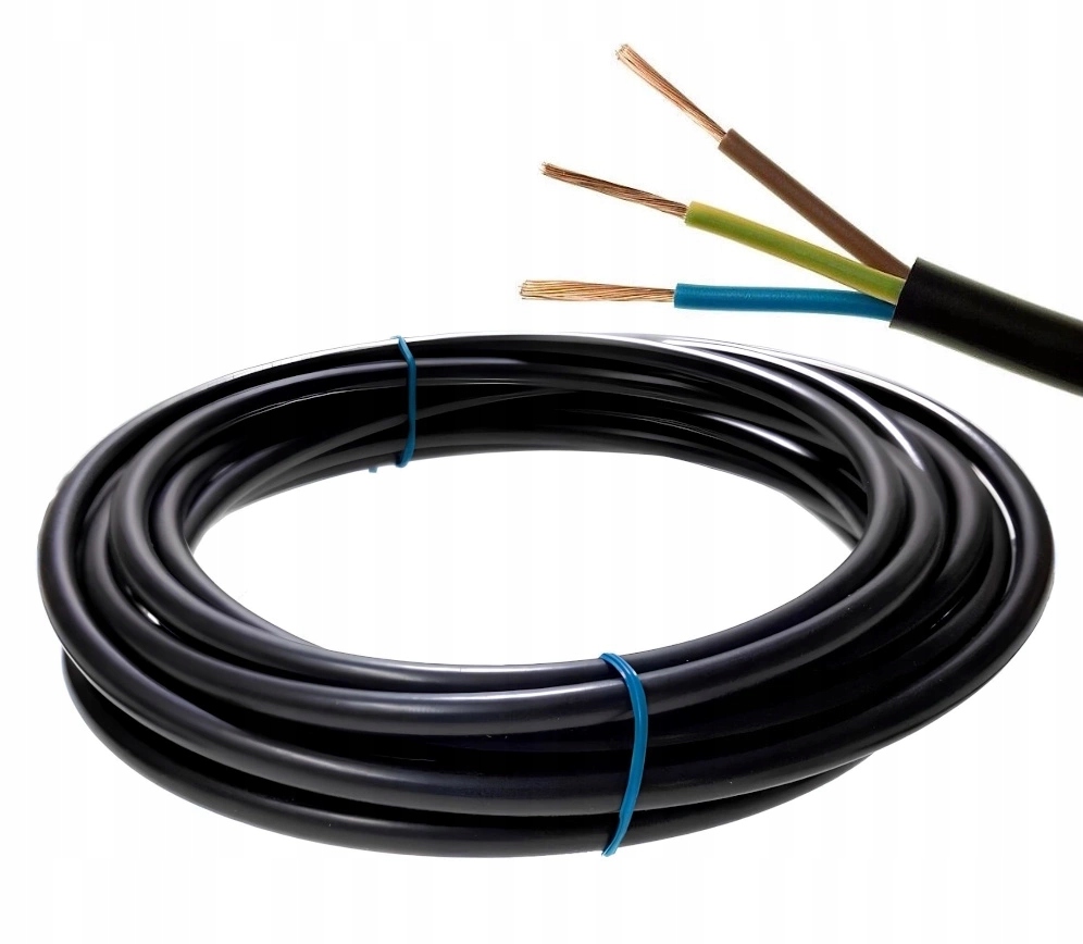 Przewód Elektryczny Ow 3x1,5 H05RR-F 25 Metrów Kabel Gumowy Linka