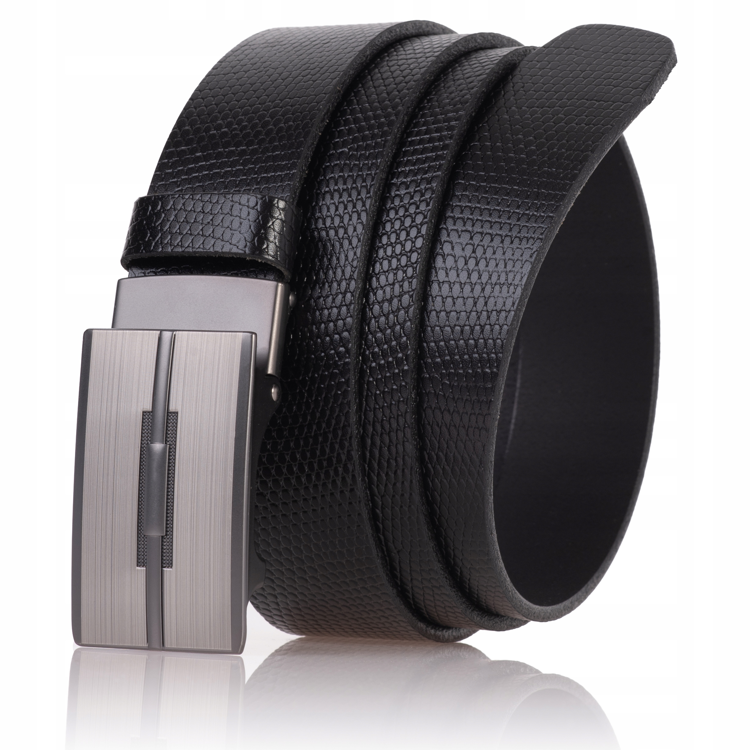 Pasek SKÓRZANY męski SEPHER CZARNY krokodyl wąż Stan opakowania oryginalne