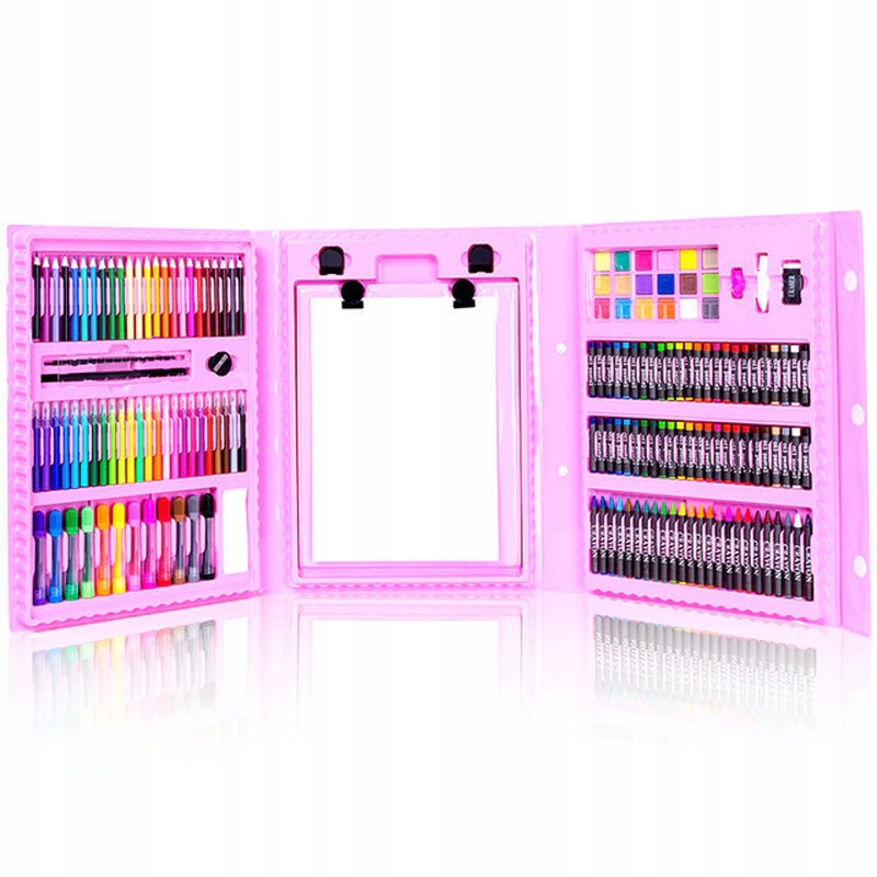 ZESTAW ARTYSTYCZNY DO MALOWANIA RYSOWANIA KOLOROWANIA XXL 208 ELE. RÓŻOWY EAN (GTIN) 5904158132352