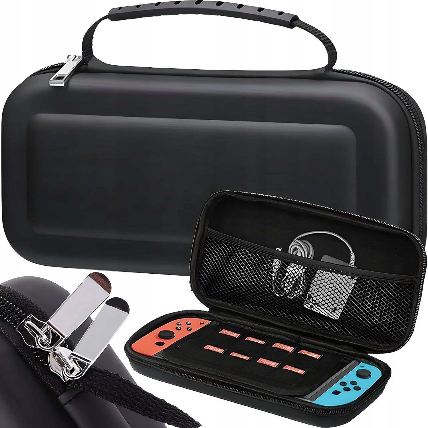 ETUI OCHRONNE TWARDE PRZENOŚNE DO NINTENDO SWITCH OLED POKROWIEC CZARNY
