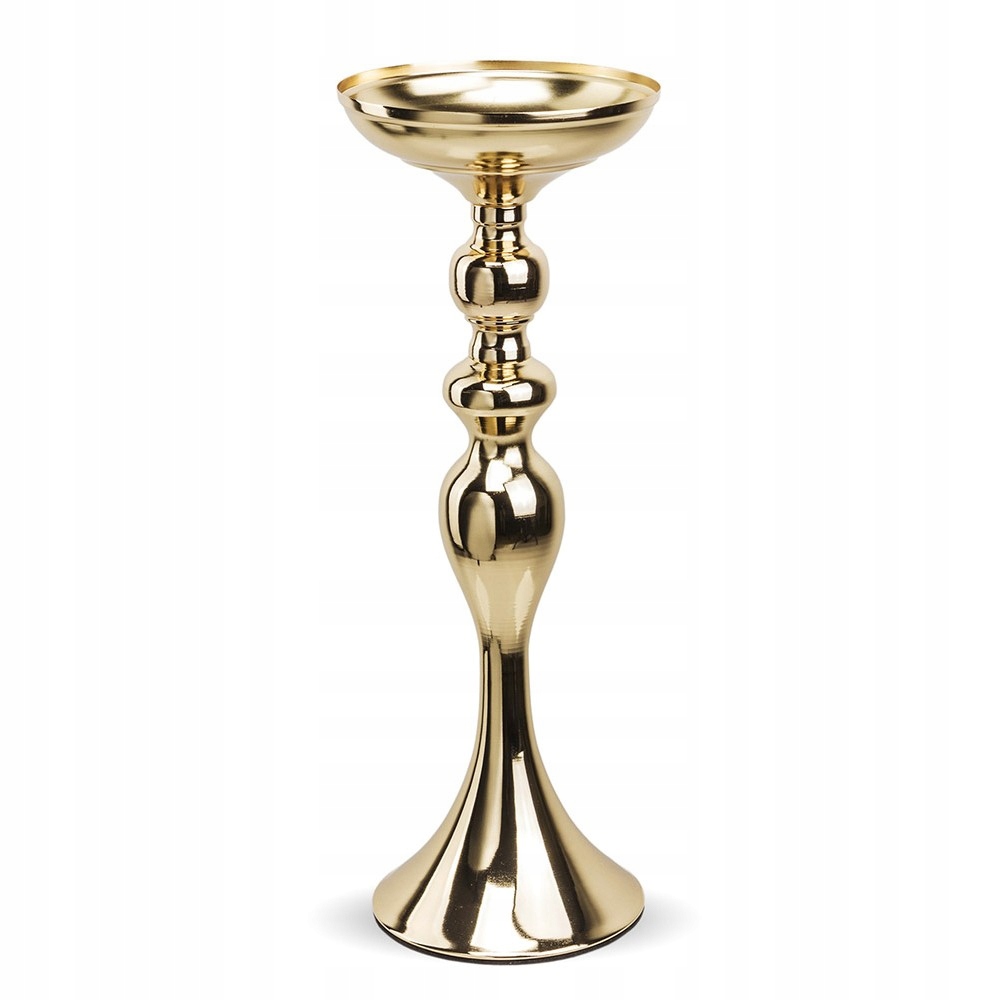 

Świecznik Złoty 38cm Na 1 Świecę Glamour Metal 40