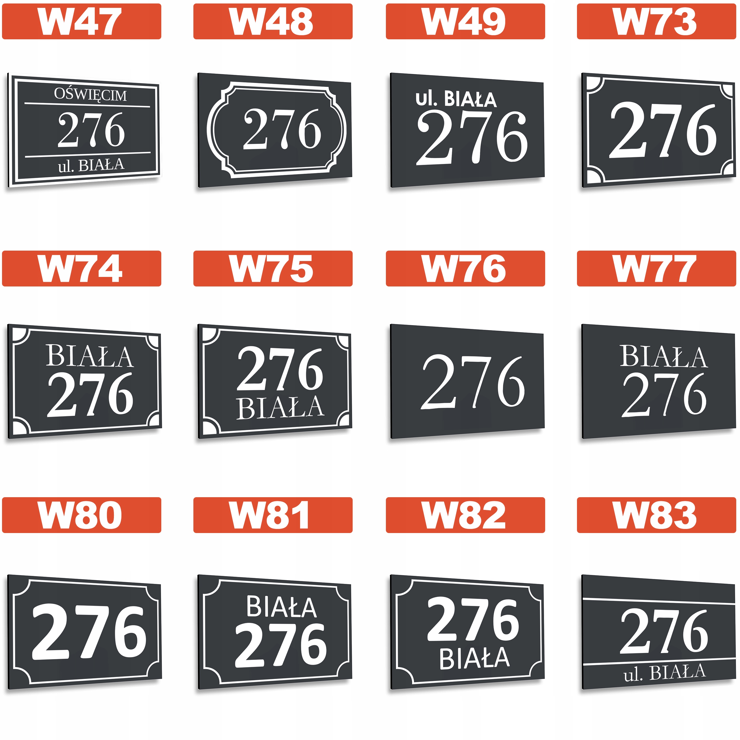 Tabliczka na dom ANTRACYT 32x21cm WYBÓR + KLEJ GRATIS Długość 21 cm