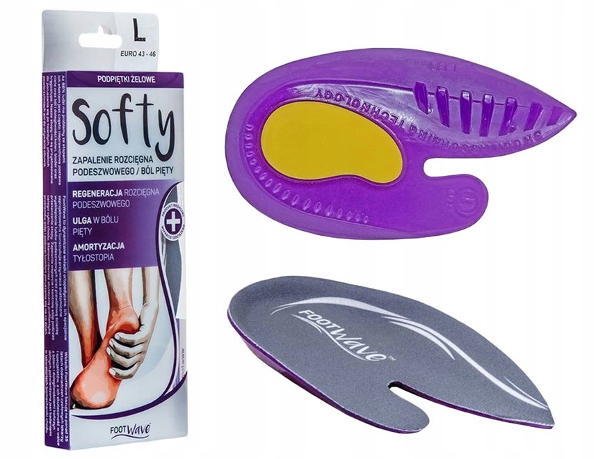 

Wkładki podpiętki żelowe FootWave Softy ból pięt