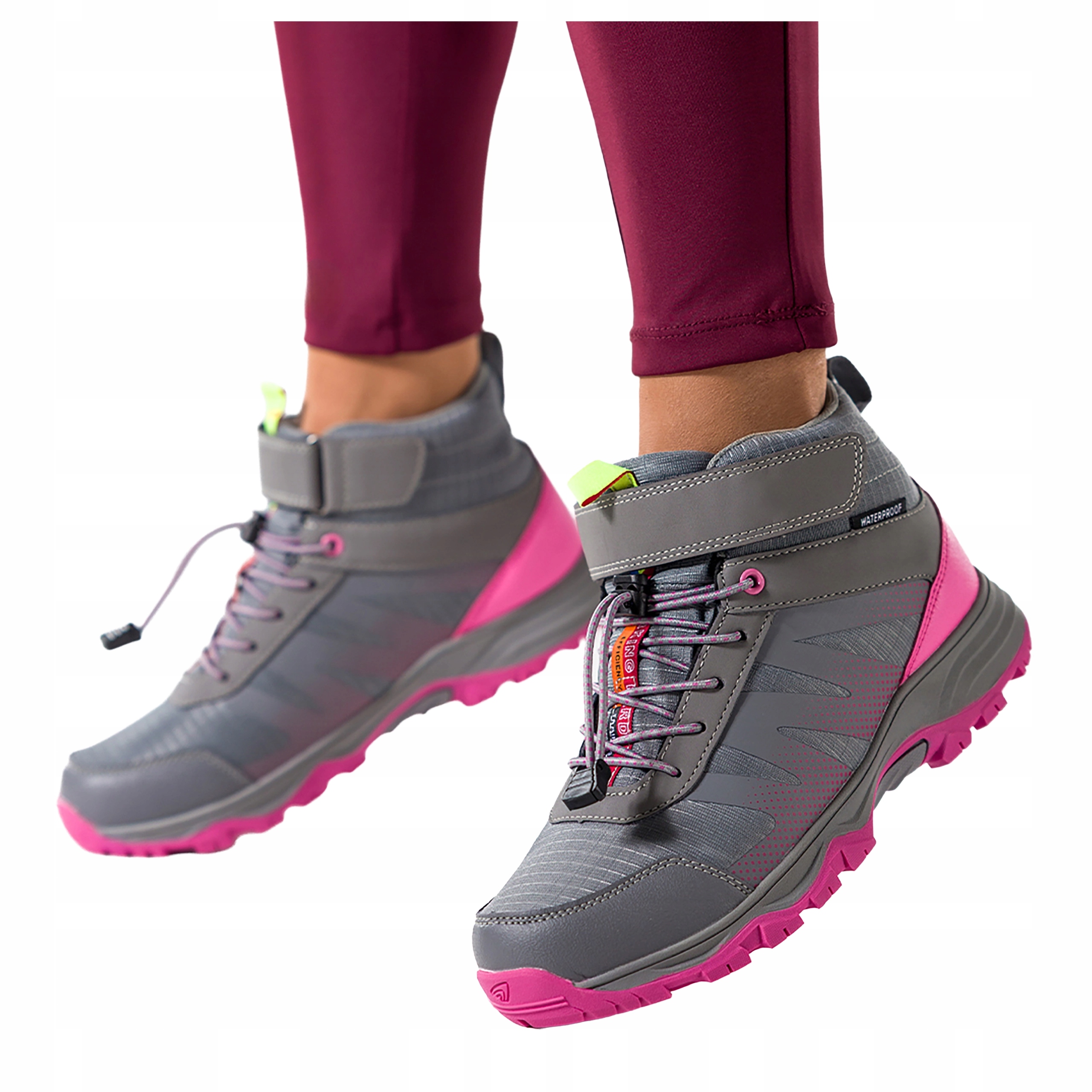 Dámské Trekingové Boty Šedé Voděodolné Sportovní Šněrování Pohodlné r 41