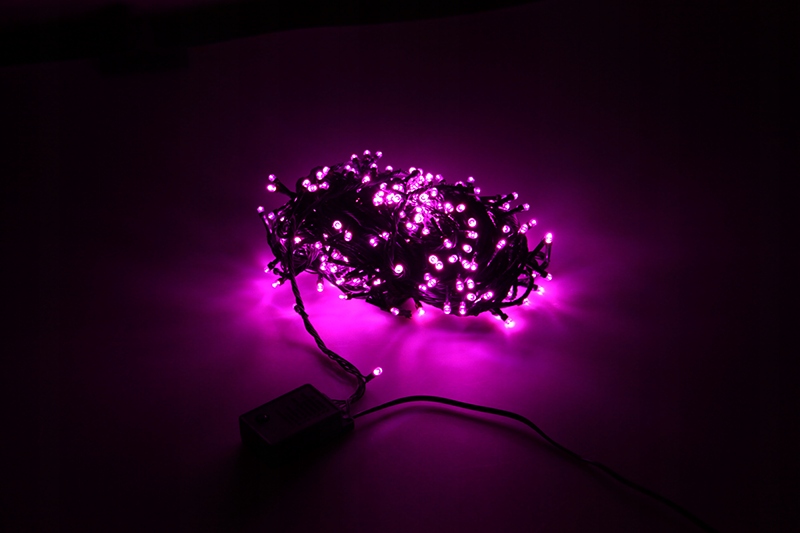 100 LED LAMPKI CHOINKOWE ZEWNĘTRZNE RÓŻOWE Liczba lampek 51 - 100