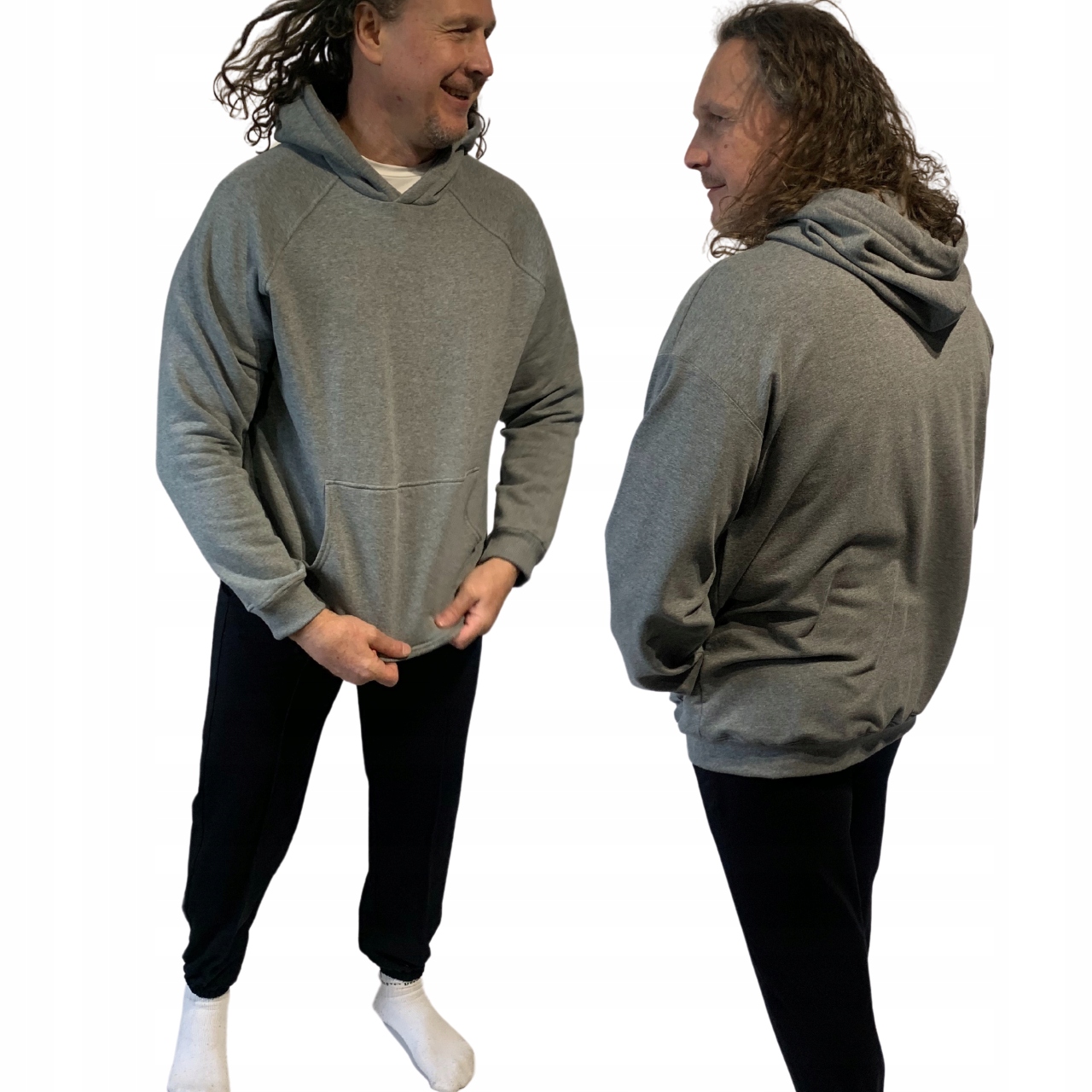 Mikina typu hoodie šedá. Plus Size. Dlouhý rukáv vel. 3XL