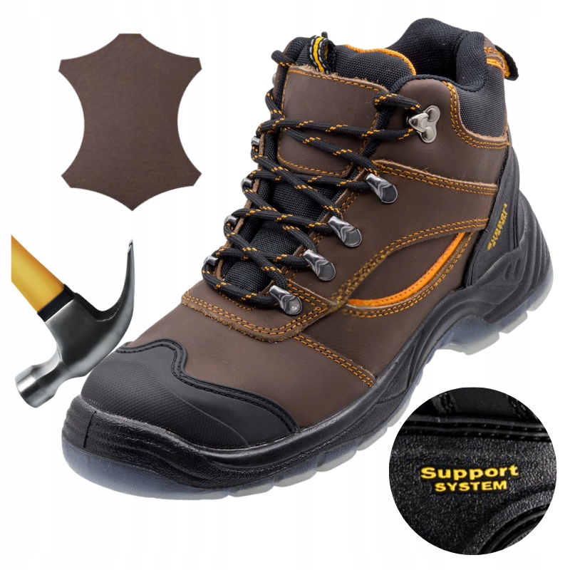 Pánské pracovní boty Kožené s kovovou špičkou Bozp Lehké, vel.